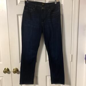 Lee Relaxed Fit Straight Leg Mid Rise Jeans Women's 10 Petite Blue Pants